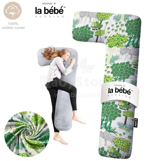 La Bebe™ Flopsy Pillow Art.20608166 Nordic Forest. Cotton Nursing Maternity Memory foam, 180 см