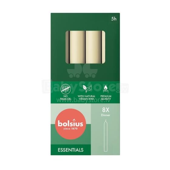 Galda sveces 8gab.kastē 170/20mm pērļu 