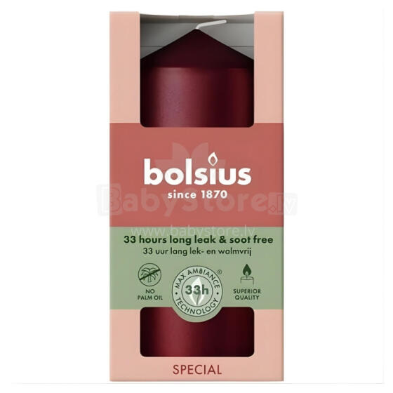 Candle cylinder &Oslash;120x58mm metallic red