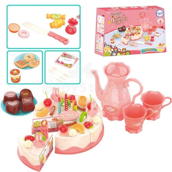 WOOPIE Birthday Cake Cutting Set Candles Teapot Cutlery + 83 pcs