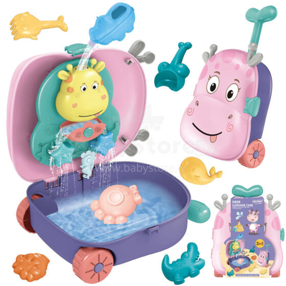 WOOPIE Sand and Water Play Set 3in1 Suitcase Deer + Water Toy