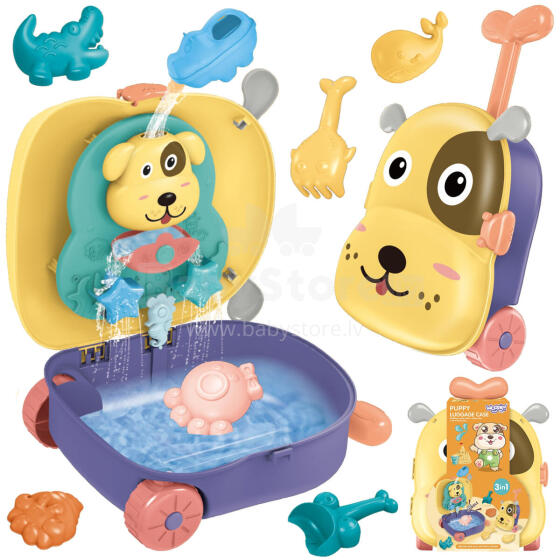 WOOPIE 3-in-1 Sand Set Suitcase Dog + Water Toy - 8 pcs.
