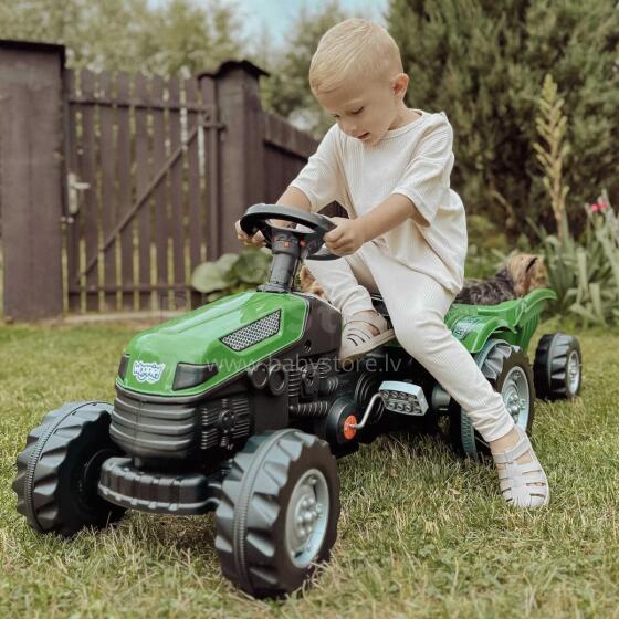 WOOPIE Pedal Tractor Farmer GoTrac MAXI with Trailer Quiet Wheels