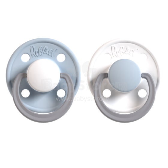 Rebael Round Latex Art.276181 Colour Mix Pacifier (nipple) made of 100% natural rubber 6+ months (2 pcs.)