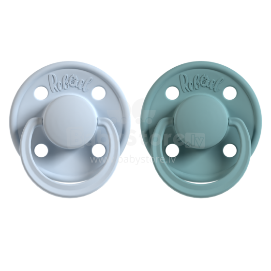Rebael Round Latex Art.276187 Colour Mix Pacifier (nipple) made of 100% natural rubber 6+ months (2 pcs.)