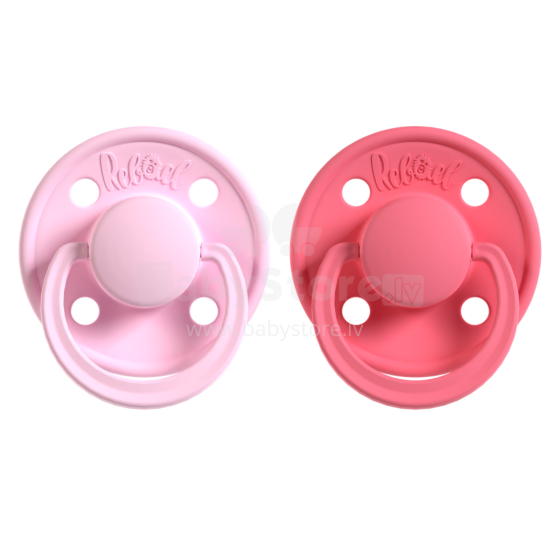 Rebael Round Latex Art.276189 Colour Mix Pacifier (nipple) made of 100% natural rubber 6+ months (2 pcs.)