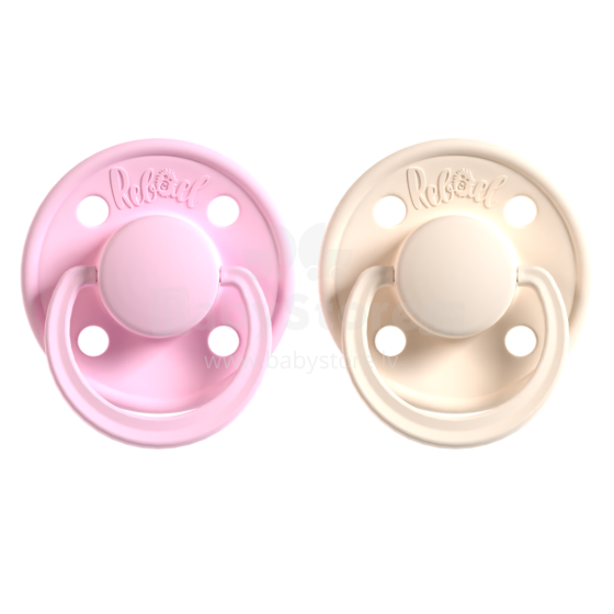 Rebael Round Latex Art.276192 Colour Mix Pacifier (nipple) made of 100% natural rubber 0-6 months (2 pcs.)