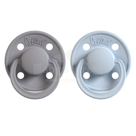 Rebael Round Latex Art.276193 Colour Mix Pacifier (nipple) made of 100% natural rubber 6+ months (2 pcs.)