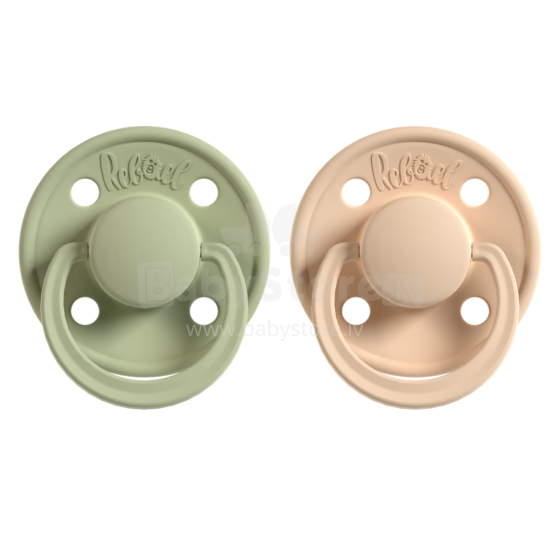 Rebael Round Latex Art.276196 Colour Mix Pacifier (nipple) made of 100% natural rubber 0-6 months (2 pcs.)