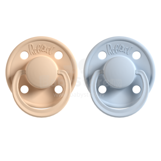 Rebael Round Latex Art.276200 Colour Mix Pacifier (nipple) made of 100% natural rubber 0-6 months (2 pcs.)