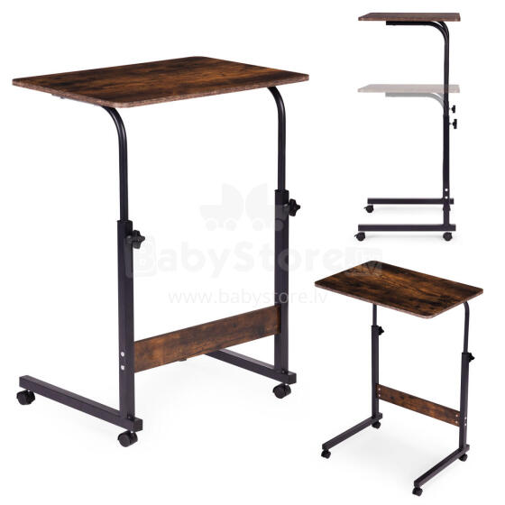 Mobile laptop table – side desk for armchair in aged walnut finish, ModernHome