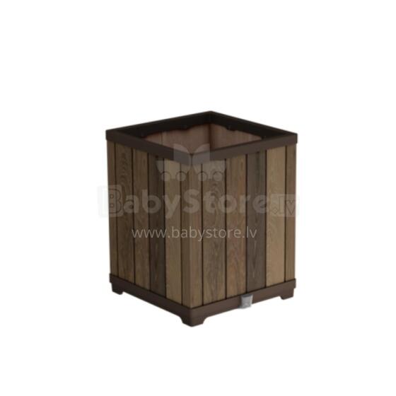Flower pot Deco Square Tall Planter Walnut