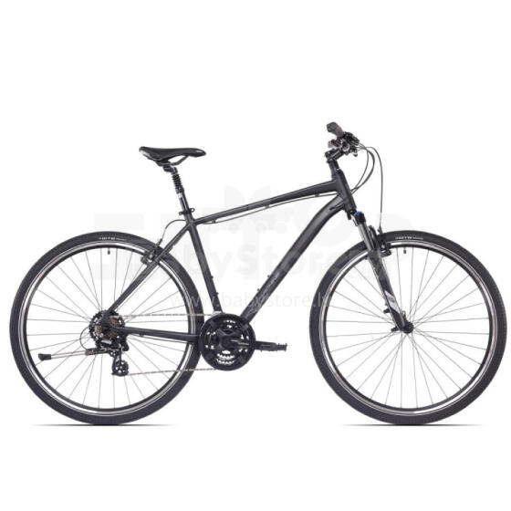 Kalnu velosipēds Rock Machine Rokk 30 Matte Black (Rata izmērs: 28,  Rāmja izmērs: M)