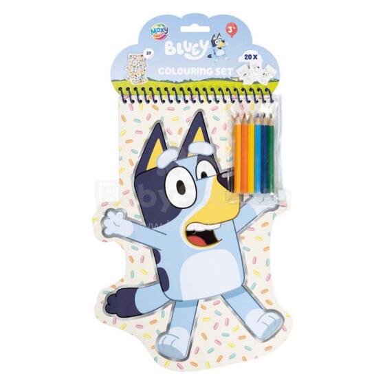 Moxy värviraamat Bluey koos pliiatsitega, 20 lk