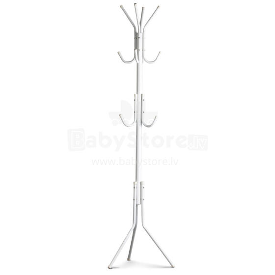 Floor Standing coat rack with 11 hooks for clothes, metal, white – ModernHome