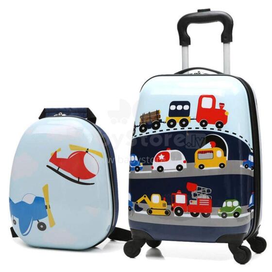 Vehicles Suitcase+Backpack  Art.BC-P-002  Čemodans ar riteņiem+soma