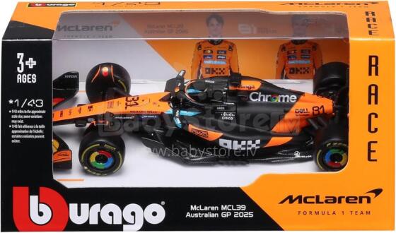 Bburago Модель автомобиля McLaren F1 MCL39 2025#81 Piastri, масштаб 1:43 art.277044