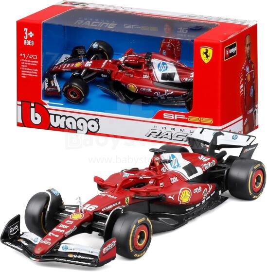 Bburago Ferrari SF-25 F1 2025#16 Leclerc Diecast modelis 1:43 art.277051