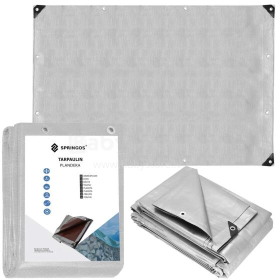 Garden tarpaulin 5x4 m 130 g/m2 reinforced protective sheet for car, gray