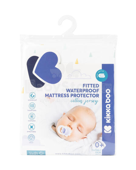 Mattress protector fitted - jersey 70/140/15 cm Triangles