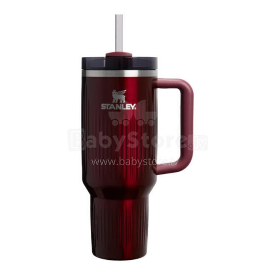 Thermos mug with straw The Quencher H2.0 Fluted Tumbler 1.18L glossy maroon