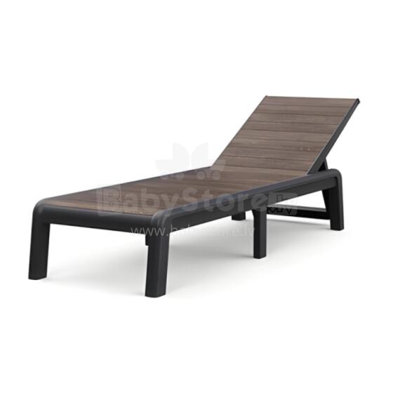 Sun lounger Deco Porto grey/walnut