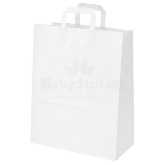 Basic L White Paper Bag Art.P21761 size 32 x 16 x 44 cm