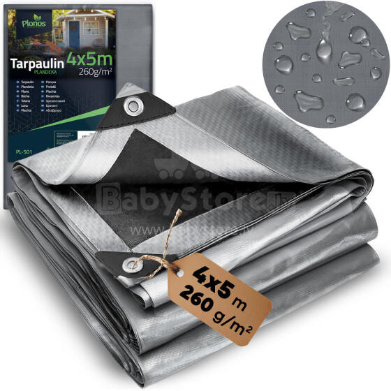 Tarpulīns 500 x 400 cm 260 g/m2 Biezs PL-501