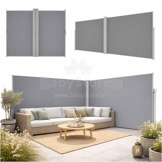 Ikonka Art.KX2865 LUARO sānu terases stūra nojume 180 x 620 cm pelēka