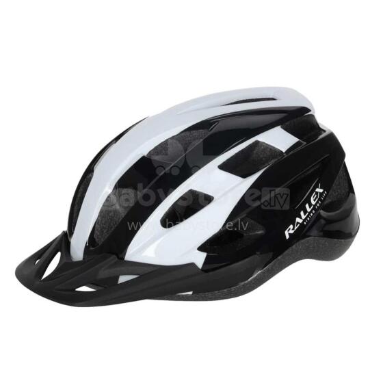 Ikonka Art.KX2846_1 RALLEX sieviešu velosipēdu ķivere vīriešu regulējama melnā un baltā krāsā L 58-62cm
