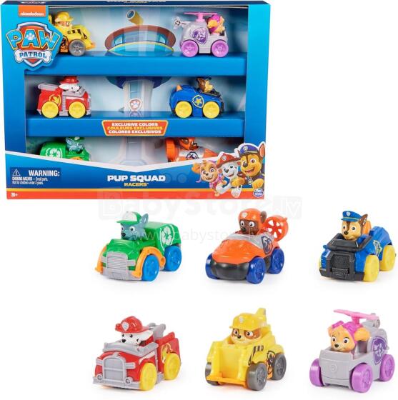 PAW Patrol Pup Squad Racers, 6 Piece Vehicle Gift Set art.278850