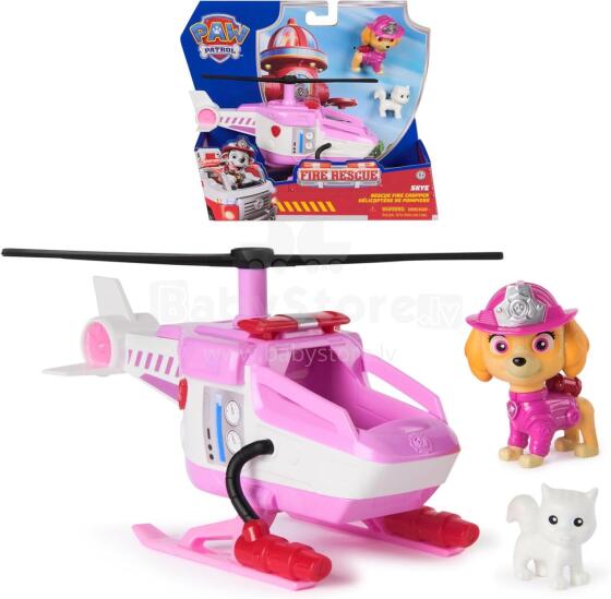 PAW PATROL Fire Rescue Skyes Rescue Helicopter with Skye Dog Figure and Cat Figure art.278852