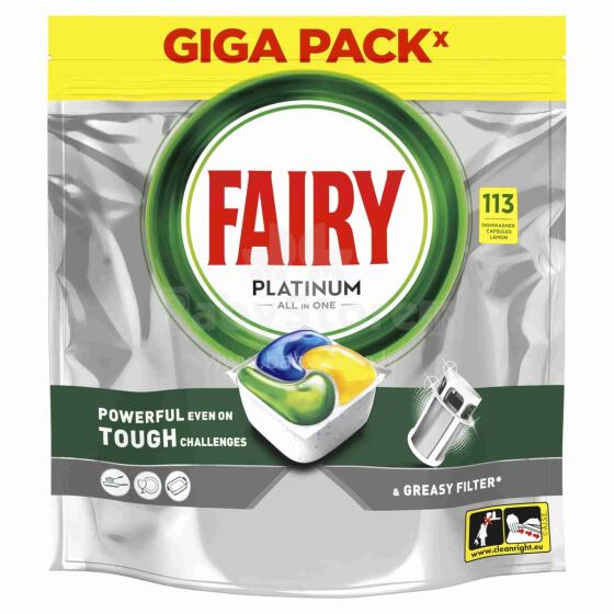 FAIRY Platinum trauku mazgāšanas kapsulas, 113 gab.