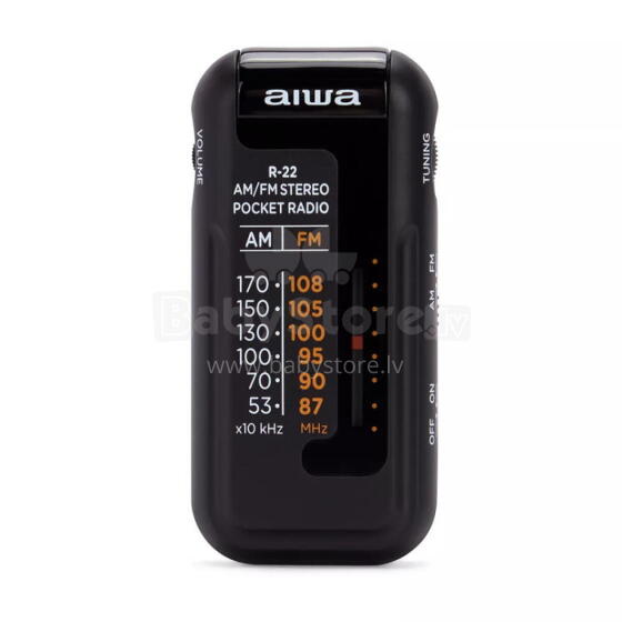 AIWA kabatas radio ar austiņām, melns