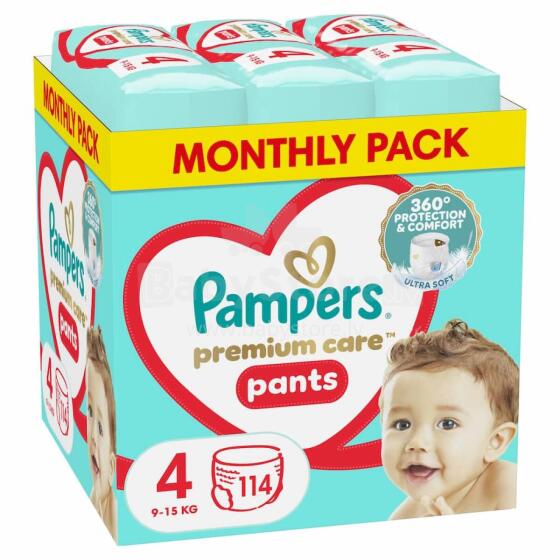 Pampers Premium Care pants autiņbiksītes, 4. izmērs, 114 gab.