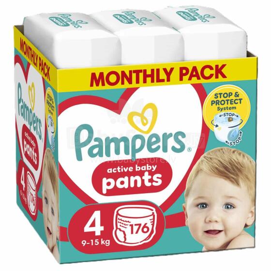 Pampers Pants autiņbiksītes, 4. izmērs, 9kg-15kg, 176 gab.