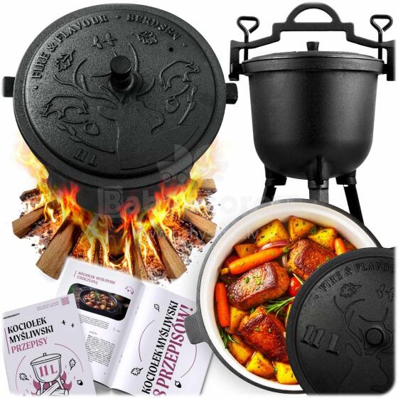 Enamelled cast iron pot 11l for bonfire grill BD-481 348110