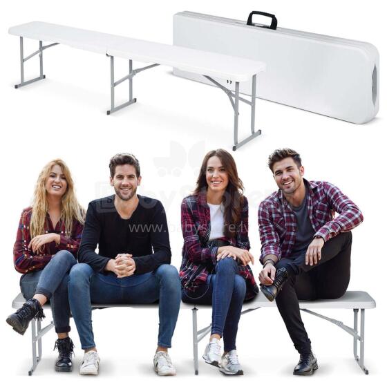 Folding garden catering bench 180 cm Plonos white