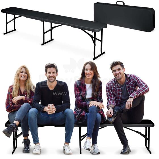 Garden catering folding bench 180 cm Plonos black