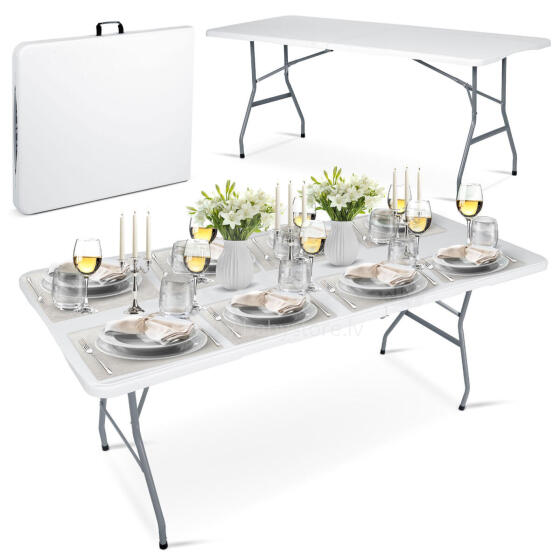 Folding Garden Catering Table 180 cm Plonos White