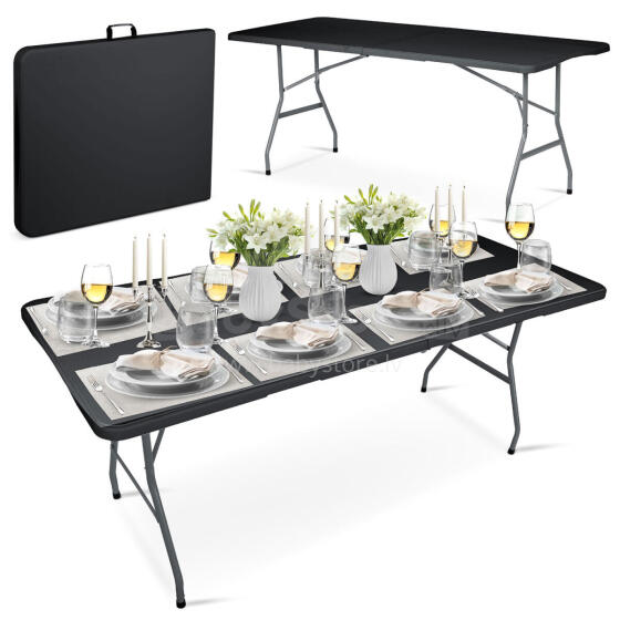 Folding Garden Catering Table 180 cm Plonos Black