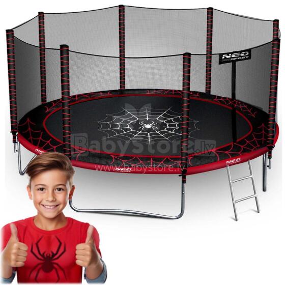 13ft/404cm Garden Trampoline with External Net and Ladder Neo-Sport