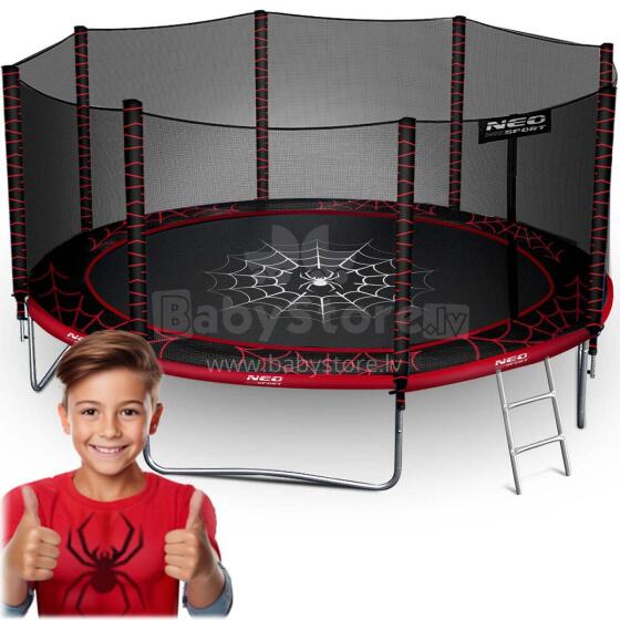 14ft/435cm Dārza Trampolīns ar Drošības Tīklu un Kāpņu Neo-Sport
