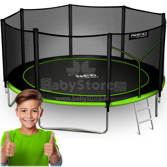 14ft/435cm Garden Trampoline with External Net and Ladder Neo-Sport