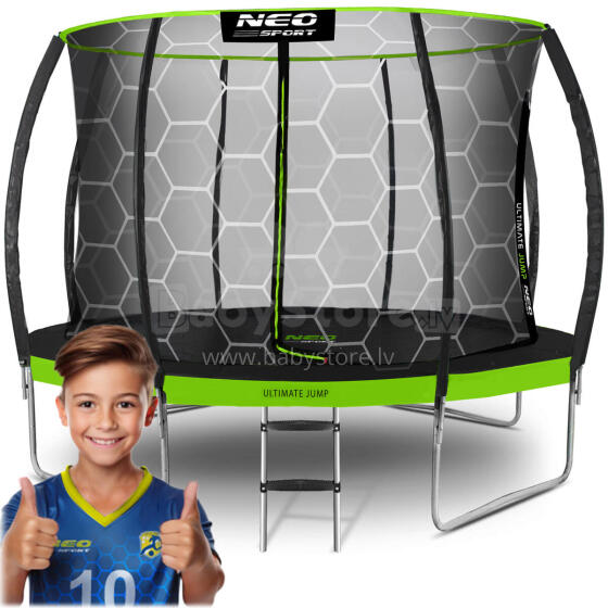 Shaped Garden Trampoline 14ft/435cm with Internal Net Neo-Sport
