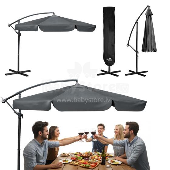 Salokāms dārza saulessargs 6 segmenti 350 cm ar pārvalku Plonos PL-880