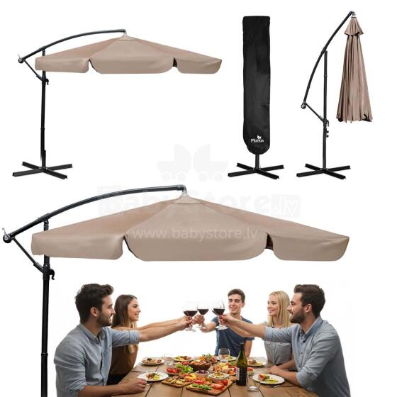 Salokāms dārza saulessargs 6 segmenti 350 cm ar pārvalku Plonos PL-880