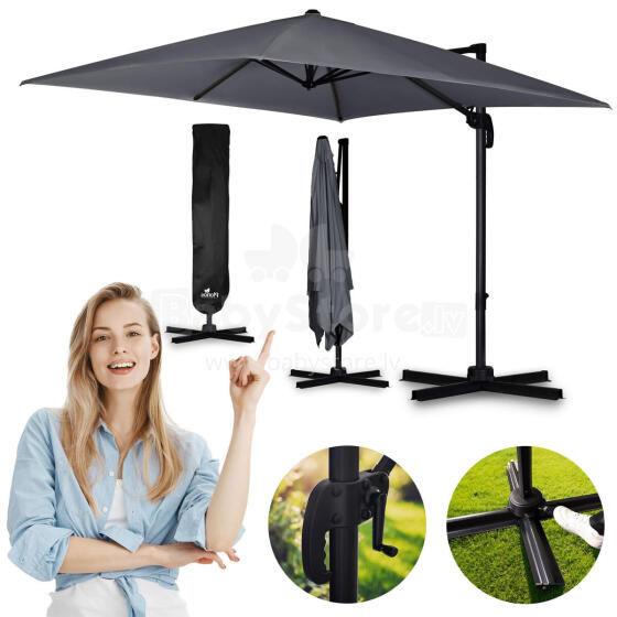Salokāms dārza saulessargs 8 segmenti 420 cm ar pārvalku Plonos PL-883