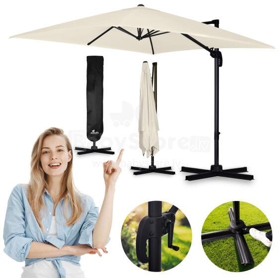 Salokāms dārza saulessargs 8 segmenti 420 cm ar pārvalku Plonos PL-883