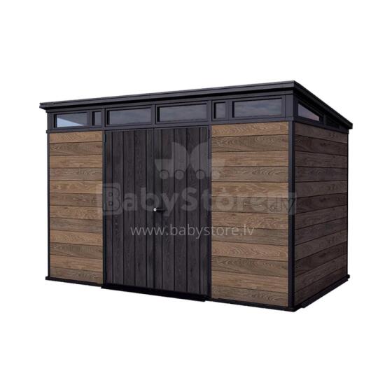 Garden shed Deco Pent 11x7 walnut